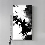 中国风水墨武侠人物剪影装饰画