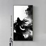 中国风水墨武侠人物剪影装饰画