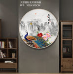孔雀牡丹 大型牡丹装饰画