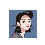 个性女孩矢量图