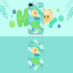 浅绿happy小猪手机壳设计