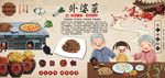 复古怀旧外婆菜餐饮背景墙