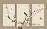 中国风复古花鸟背景墙