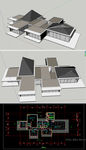 餐厅外建筑草图SU模型含CAD