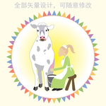 奶牛广告EPS分层