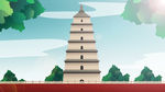 手绘 插画 中国风 复古 园林