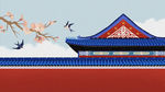 手绘 插画 中国风 复古 园林