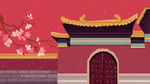 手绘 插画 中国风 复古 园林