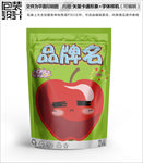 卡通红苹果零食包装袋设计