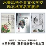 水墨风企业文化励志名言格言展板
