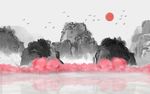 山水情 水墨 山水画