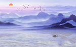 山水水彩画