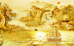一帆风顺背景墙