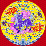 高端大气创意麒麟纹样巨幅图案