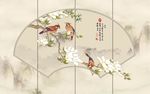 彩雕白玉兰花背景墙