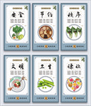 中式古典大气学校食堂海报挂画