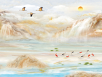 山水石纹背景