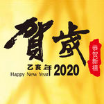 贺岁2020乙亥年 贺岁书法字