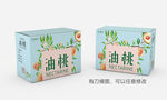 小清新手绘油桃桃子包装设计蓝色