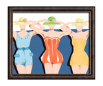 泳装少女油画挂画艺术儿童画