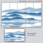 禅意山水屏风