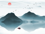 意境山水画素材背景