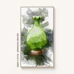 现代家庭客厅手绘瓷器花瓶装饰画