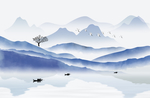 中式意境山水画