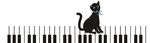 硅藻泥小猫音符琴弹琴的小黑猫