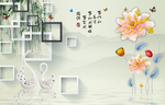 家和万事兴花卉背景