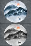 水墨山水画无框画装饰画