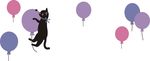 硅藻泥气球飞起的气球猫