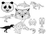 几何线条动物生物设计元素