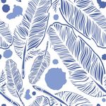 线描芭蕉叶图案印花