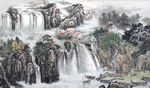 国画山水背景墙