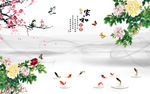 家和富贵梅花牡丹