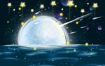 手绘星空太空背景墙壁画