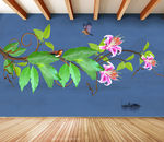 原创花卉花鸟装饰画背景墙