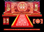 红色婚礼背景图片