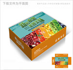 水果缤纷组合包装箱包装礼盒设计