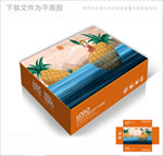 菠萝水果包装箱包装礼盒设计