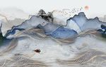 新中式水墨山水抽象线条抽象背景