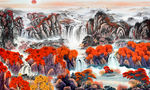 国画山水背景墙