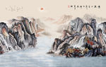 国画山水背景墙