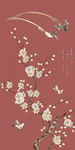 手绘梅花玄关画