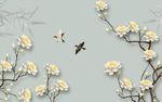 玉兰花鸟