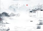 新中式山水水墨山水水墨江南装饰