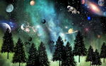 星空背景墙吊顶壁画装饰画