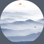 圆形山水装饰画