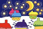 儿童画手绘星空壁画